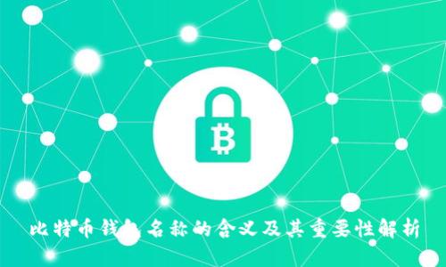 比特币钱包名称的含义及其重要性解析